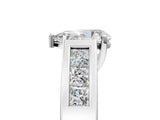 White gold Pear Cut Channel Set Solitaire Ring with Four-Prong Setting_11