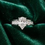 White gold Pear Cut Channel Set Solitaire Ring with Four-Prong Setting_21