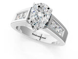 White gold Pear Cut Channel Set Solitaire Ring with Four-Prong Setting_7