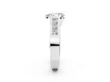 White gold Pear Cut Channel Set Solitaire Ring with Four-Prong Setting_8