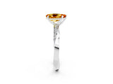 White gold Pear Cut Citrine Engagement Ring with Side Stone Accents and Four-Prong Setting_29