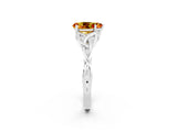 White gold Pear Cut Citrine Solitaire Celtic Knot Ring with Four-Prong Setting_14