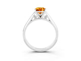 White gold Pear Cut Citrine Solitaire Engagement Ring with Cathedral Setting and Four-Prong Mount_27