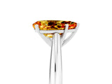 White gold Pear Cut Citrine Solitaire Engagement Ring with Cathedral Setting and Four-Prong Mount_47