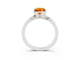 White gold Pear Cut Citrine Solitaire Engagement Ring with Classic Band and Four-Prong Setting_27