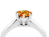 White gold Pear Cut Citrine Solitaire Engagement Ring with Classic Band and Four-Prong Setting_40