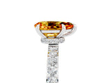 White gold Pear Cut Citrine Solitaire Engagement Ring with Pavé Band and Four-Prong Setting_5