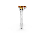 White gold Pear Cut Citrine Solitaire Engagement Ring with Round Band and Four-Prong Setting_22