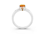 White gold Pear Cut Citrine Solitaire Engagement Ring with Round Band and Four-Prong Setting_23