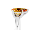 White gold Pear Cut Citrine Solitaire Engagement Ring with Round Band and Four-Prong Setting_25