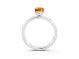 White gold Pear Cut Citrine Solitaire Ring with Thin Band and Four-Prong Setting_3