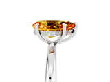 White gold Pear Cut Citrine Solitaire Ring with Thin Band and Four-Prong Setting_5