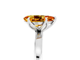 White gold Pear Cut Citrine Solitaire Ring with Thin Band and Prong Setting_17