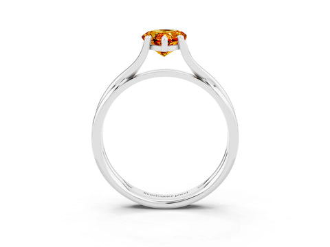 White gold Pear Cut Citrine Solitaire Twist Band Prong Setting Ring_27