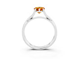 White gold Pear Cut Citrine Solitaire Twist Band Prong Setting Ring_39