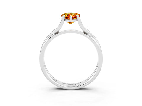 White gold Pear Cut Citrine Solitaire Twist Band Prong Setting Ring_39