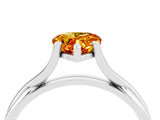 White gold Pear Cut Citrine Solitaire Twist Band Prong Setting Ring_40