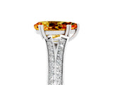 White gold Pear Cut Citrine Split Shank Engagement Ring with Pavé Band_5