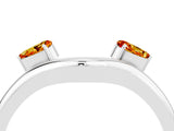 White gold Pear Cut Citrine Two-Stone Open Band Ring with Prong Setting_10