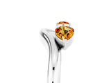 White gold Pear Cut Citrine Two-Stone Open Band Ring with Prong Setting_11