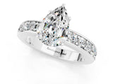 White gold Pear Cut Cut Channel Set Diamond Engagement Ring with Four-Prong Setting_1