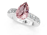 White gold Pear Cut Cut Channel Set Diamond Engagement Ring with Four-Prong Setting_1