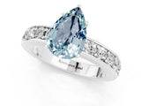 White gold Pear Cut Cut Channel Set Diamond Engagement Ring with Four-Prong Setting_1