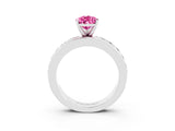 White gold Pear Cut Cut Channel Set Diamond Engagement Ring with Four-Prong Setting_3