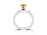 White gold Pear Cut Cut Channel Set Diamond Engagement Ring with Four-Prong Setting_3