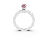White gold Pear Cut Cut Channel Set Diamond Engagement Ring with Four-Prong Setting_3