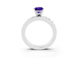 White gold Pear Cut Cut Channel Set Diamond Engagement Ring with Four-Prong Setting_3