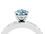 White gold Pear Cut Cut Channel Set Diamond Engagement Ring with Four-Prong Setting_4
