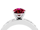 White gold Pear Cut Cut Channel Set Diamond Engagement Ring with Four-Prong Setting_4