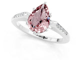 White gold Pear Cut Cut Channel Set Solitaire Engagement Ring with Four-Prong Setting_1