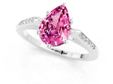 White gold Pear Cut Cut Channel Set Solitaire Engagement Ring with Four-Prong Setting_1