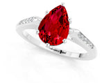 White gold Pear Cut Cut Channel Set Solitaire Engagement Ring with Four-Prong Setting_1