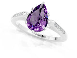 White gold Pear Cut Cut Channel Set Solitaire Engagement Ring with Four-Prong Setting_1