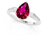 White gold Pear Cut Cut Channel Set Solitaire Engagement Ring with Four-Prong Setting_1