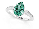 White gold Pear Cut Cut Channel Set Solitaire Engagement Ring with Four-Prong Setting_1
