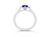 White gold Pear Cut Cut Channel Set Solitaire Engagement Ring with Four-Prong Setting_3