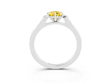 White gold Pear Cut Cut Channel Set Solitaire Engagement Ring with Four-Prong Setting_3