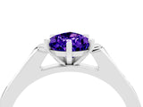 White gold Pear Cut Cut Channel Set Solitaire Engagement Ring with Four-Prong Setting_4