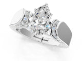 White gold Pear Cut Cut Diamond Channel Set Solitaire Ring with Four-Prong Setting_125
