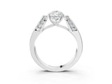 White gold Pear Cut Cut Diamond Channel Set Solitaire Ring with Four-Prong Setting_356