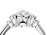 White gold Pear Cut Cut Diamond Cluster Ring with Solitaire Band and Four-Prong Setting_11