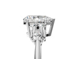 White gold Pear Cut Cut Diamond Cluster Ring with Solitaire Band and Four-Prong Setting_12