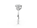 White gold Pear Cut Cut Diamond Cluster Ring with Solitaire Band and Four-Prong Setting_9