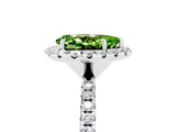 White gold Pear Cut Cut Diamond Floral Halo Engagement Ring with Pavé Band and Prong Setting_5