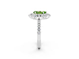 White gold Pear Cut Cut Diamond Floral Halo Pave Band with Prong Setting_2