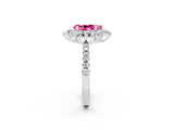 White gold Pear Cut Cut Diamond Floral Halo Pave Band with Prong Setting_2